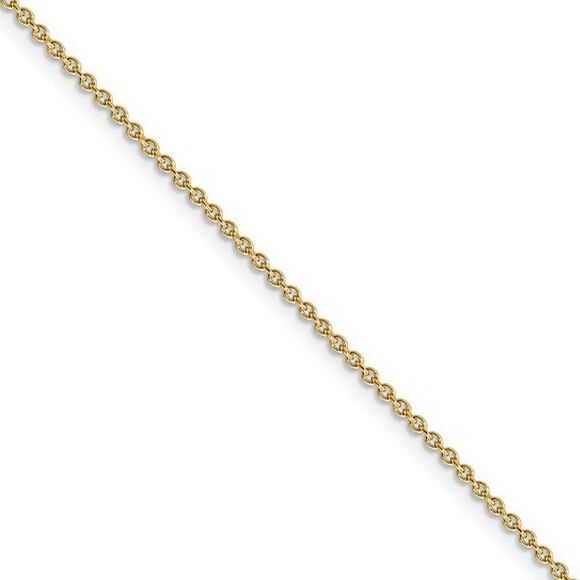 1.8mm 14k Yellow Gold Polished Round Cable Chain Necklace, 18 Inch - Picture 1 of 8
